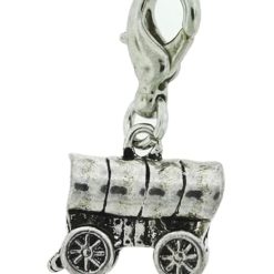 H1  Pioneer Wagon Charm Antique Silver