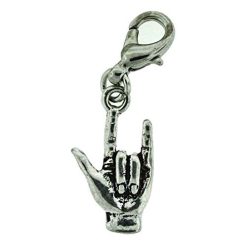 H4  Love Sign Charm Antique Silver